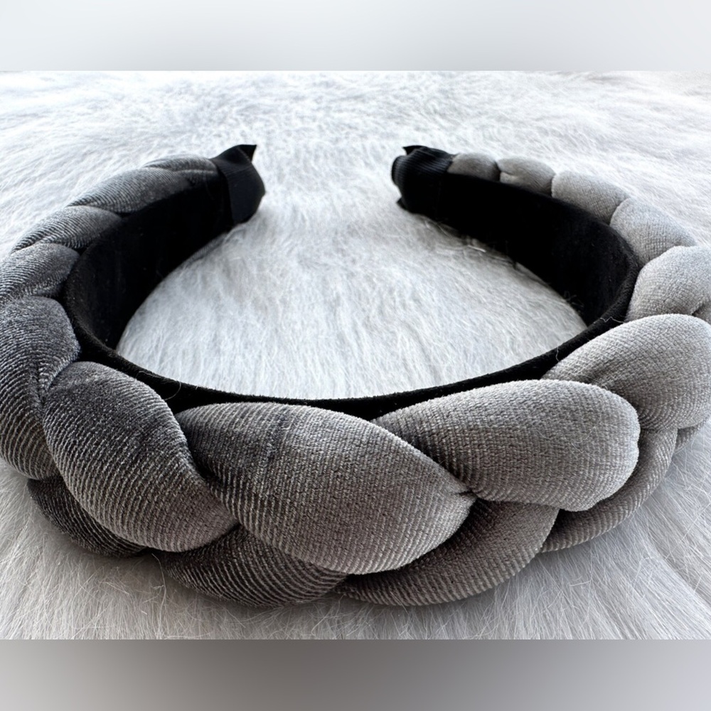 NWOT Velvet grey braided headband